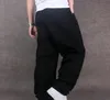 Männer Wide Leg Denim Hosen Hip Hop Schwarz Lässige Jeanshose Baggy Jeans für Rapper Skateboard Entspannte Jeans Jogger 71805 201128