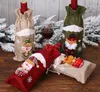 Julvinflaska Cover Snowman Stocking Christmas Gift Påsar Xmas Sack Packing Presents Chrismas New Year 2023 DB137