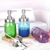 Liquid Soap Dispenser Pump Glass Jar Bottle Stainless Steel Lid Dispensers Countertop Lotion Bathroom Storage Tool Storage Bottles SN1905