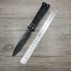 Wholesale Titanium Rainbow color 5Cr13Mov Stainless Steel knives training butterfly knife game dull tool no edge