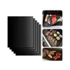 Bbq Grill Mat Portable Non-Stick And Reusable Make Grilling Easy 33*40Cm Black Oven Hotplate Mats Barbecue Tool Eea992 Hl2Mf