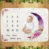 Baby Blanket Flannel Newborn Milestone Blankets Photo Shooting Background Cloth Infants Monthly Growth Towel Swaddle Photograph Props DW6382