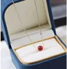 Luxe kwaliteit hanger ketting met diamant en beweegbare kralen in 18 k rose vergulde rode agaat turquoise malachiet vrouwen bruiloft jewee