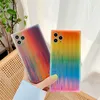 LOVECOM Praça Laser colorida Phone Case iPhone 12 Para Mini 11 Pro Max XR XS Max 7 8 Plus X SE 2Soft IMD Stripe tampa traseira Coque