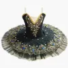 Stage Wear Black Professional Ballet Tutus For Girls Child Swan Lake Dress Dance Clothes Pancake Ballerina Figure Skating