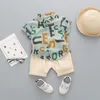 Toddler Boys Baby Kids Girl Clothing Sets Floral Print Toppar och Shorts Outfit Set Cartoon Letter Plane Kläder Sommar Sommar 20220224 H1