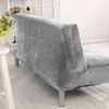 Chair Covers Plush Sofa Bed Solid All-inclusive Slipcover for without Armrest Couch folding 220919