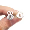 Fashion Obesity Bees stud earrings Lovely hollow out Design Like A Cartoon Flying Fish Pattern stud earrings Suitable for Girl And Women