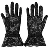 خمسة أصابع قفازات عالية الجودة أسود أزياء أزياء سوداء سيدة الدانتيل الحزب مثير الصيف الأرسام الكامل إصبع الشمس للبنات mittens1