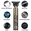 Установите для стрижки волос Clipper Electric Trimmer Crossless Book Mounts Men Barber для перезаряжаемого USB Gold 220121