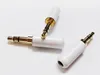 Spina maschio stereo da 3,5 mm a 3 poli Riparazione audio Auricolari Connettore TRS, Saldatura, Colore bianco / 10 PZ