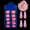 2021 NIEUWE 100 STKS Professionele Fake Nagels Lange Ballerina Half Franse Acryl Nail Tips 10 Size Druk op Nagels