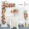 Conjunto floral de boda de champán hecho en casa, corredor de hilera de flores artificiales, flor de esquina, arco de boda, decoración de mesa, centro de mesa personalizado
