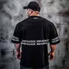 2021 coton Gym Shirt Sport T-shirt hommes à manches courtes chemise de course hommes entraînement t-shirts Fitness ample grande taille M-XXXL G1222