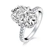 S925 Anillos de compromiso de plata esterlina 6ct Huevo Diamond Pareja Anillo de bodas Joyas de lujo Big 2202073017545