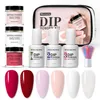 Nail Glitter 10st doppar pulveruppsättning fransk vit naken rosa dip pigment för manikyr konst dekorationer tillbehör