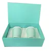 1SET2PCS Blue Bone Ceramic Water Cup