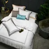 5-Sterne-Hotel White Luxus-Bettwäsche-Sets aus 100 % ägyptischer Baumwolle, komplett, Queen-Size-Bett, Bettbezug, Bett/Bettlaken, Spannbettlaken-Set Pil T200706