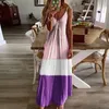 Robe de plage imprimée Sexy pour femmes, avec col en v effilé, col licou, jupe bohème, grande taille, nouvelle collection S-5XL