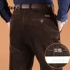 ICPANS Corduroy Hommes Pantalons Droit Épais Chaud Automne Hiver Hommes Pantalons Taille Haute Pantalons Pour Hommes Plus Taille 40 42 44 46 201027
