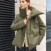 Yiyiyouni Surdimensionné Recadrée Chaud Vestes D'hiver Femmes Coton Rembourré Parka Outwear Femmes Solide Casual Épais Vestes Femme 201127