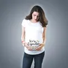 Koszulka ciążowa List Krótki rękaw Dziecko nadchodzi śmieszne Ciężarne koszulka ciąża Tagy Tops Odzież do kobiet w ciąży LJ201123