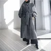 Johnature 2020 новый утолщение теплые свободные повседневные моды длинные шерстяные зимние пальто женские поворотные воротники поясных карманов женские пальто LJ201202