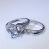Rozmiar USA 4-12 Top Sell Drop luksusowa biżuteria 925 Srebrna pary pierścionki Pave Cz Heart Women Wedding Pierścień ślubna dla LO169A
