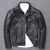 YR Sales Rindslederjacke Herren Echtledermantel Vintage Casual Leder Oberbekleidung Klassische Lederbekleidung LJ201029