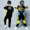 Crianças meninos conjuntos de roupas esportivas primavera outono crianças tracksuits adolescente meninos hip hop dance trajes 6 8 10 12 14 anos 20117