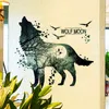 [Shijuekongjian] Horrível Lobo Floresta Adesivos de Parede DIY Decalques Animais Decalques para Crianças Dormitório Dormitório Bebê Bebê Decoração de Casa 220121