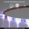 LED Strip Light 5m 44keys IR Remote RGB SMD 2835 5050 300LEDS 12V Waterproof elastyczny zestaw kolorów do domowej sypialni Kitche3124577