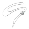 3 Styles Slippable Snap Button Jewelry Pendant 90cm Necklace With Charm Chain Necklace Fit 18/20mm Snaps Neckla jllkBP