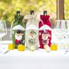 Şarap Şişesi Çanta Parti Malzemeleri Elk Santa Claus Noel Dekor Pamuk Keten Şampanya Paketi Süs Festivali Yemek Masası