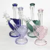 9Inch Hartvorm Hookahs Glas Bong Roze Kleur DAB Olie Rigs Bubbler Mini Glas Waterleidingen met 14mm Slide Kom Stuk