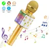 Microfone de som Bluetooth máquina de alto-falante portátil handheld home ktv player com função de gravação clipe sem fio microfone smartphone karaoke
