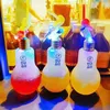 LED ampul su şişesi plastik süt suyu su şişesi tek kullanımlık sızdırmaz içecek fincan kapak ile yaratıcı drinkware toptan EEA2168