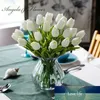 Envío gratis 31 UNIDS / LOTE pu mini flor de tulipán toque real ramo de flores de boda flores de seda artificial para la decoración del partido en casa