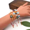 Turkish Lucky Eye Glass Beaded Bracelet Colorful Evil Eye Charm Bracelet Gold Silver Chain Bracelet for Women Female Jewelry