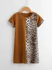 Toddler Girls Contrast Leopard Tee Dress SHE