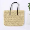 Straw Woven Bag New Beach Bags Shoulder Womens Bag Japan och Sydkorea Enkel fritidsresa