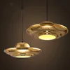 Modern minimalist fashion led chandelier lighting gold creative UFO restaurant shopping pendant lights mall bar wrought iron pendant lamps