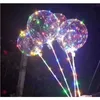 Palloncino Bobo a LED da 20 pollici con bastone da 31,5 pollici Palloncino a corda da 3 m Luce a LED Natale Halloween Palloncini di compleanno Decorazioni per feste Palloncini Bobo Xciir