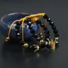 Novos Casais Crown Define pulseira com 8 milímetros Natural facetada Cut Onyx Pedra contas Atraente Jóias Unisex Clássico Tension