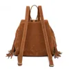 Retro backpack tassel fashion leisure Women's backpack solid suede schoolbag shopping bag