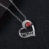 Silver Diamond mom Heart necklace Love pendant fashion jewelry mother day gift will and sandy