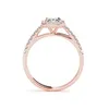Ainuoshi 925 Sterling Silver Rose Gold Color Emeraled Cut 3CT Rings Women Engagement Halo Silver Rings Gifts Princess Jewelry Y200106