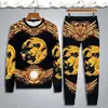 Hommes Ensemble Jogging T-shirt à manches longues Ensemble Hommes Survêtement Hauts et Pantalons Hommes Survêtements Dragon Tiger Impression Ensembles Hommes Vêtements 201201