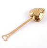 Stainless Strainer Heart Shaped Tea Infusers Teas Tools Teas Filter Reusable Mesh Ball Spoon Steeper Handle Shower Spoons FY5185