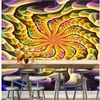 Window Mural Wallpaper Cool Nightclub Bloem Wallpapers Bar KTV Tooling Achtergrond Muur 3D Muurschilderingen Wallpaper voor Woonkamer